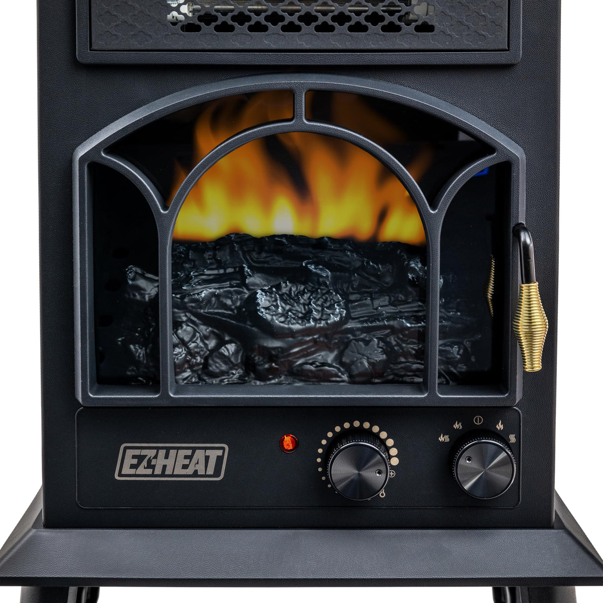 EZ-HEAT Electric Fireplace Space Heater with Flame Effect, Adjustable Thermostat, Dual Heat Settings, and Overheat Protection, MT1288 EZ-HEAT