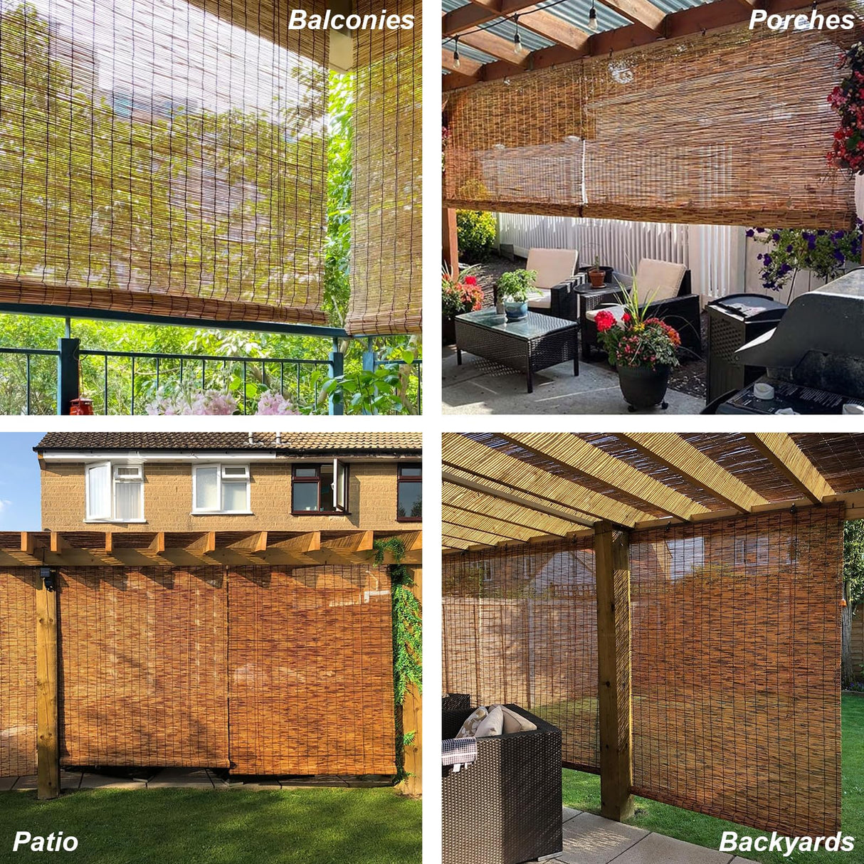 HIAPES Bamboo Blinds, Bamboo Shades for Outdoor Patio, Bamboo Shades for Patio, Sun Protection, Breathable, Bamboo Shades are Suitable for Decks, porches, Balconies, and backyards HIAPES