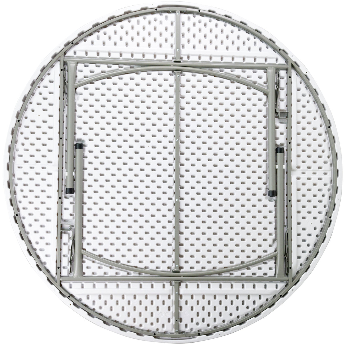 Flash Furniture Elon 6' Round All-Occasion Plastic Folding Event Table, Foldable Portable Banquet Table for Indoor/Outdoor Events, White Flash Furniture