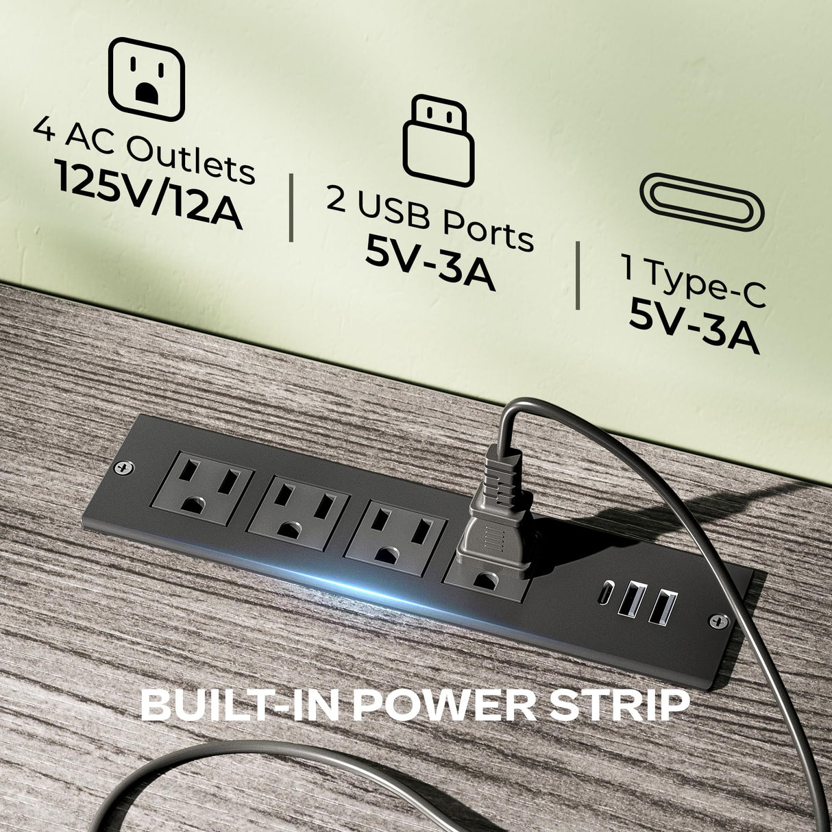 Huuger TV Stand Dresser with Power Outlets and LED Lights, 4 Drawers Entertainment Center with Shelves, 54in Media Console for 55 60 Inch TV, Dresser with PU Finish, Grey and Black Huuger