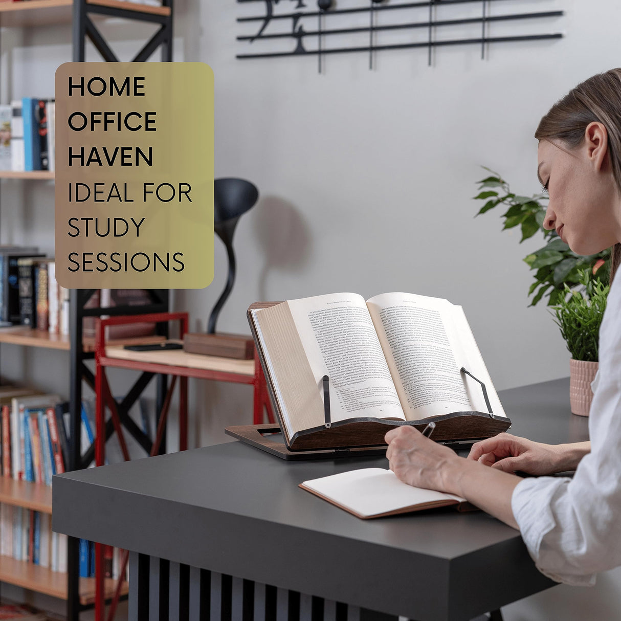 Vigo Wood Book Stand, Book Holder, Reading Stand, Cookbook Holder, Recipe Book Stand, Wooden Book Stands for Reading, Cookbook Stand for Kitchen, Book Holder for Reading in Bed (Oak) Vigo Wood