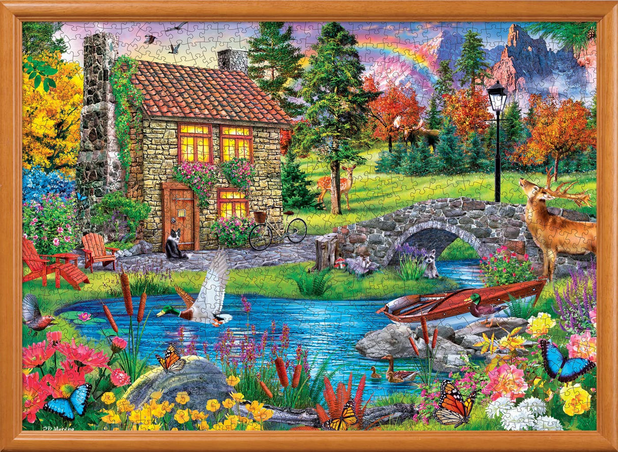 MasterPieces 1000 Piece Jigsaw Puzzle for Adults, Family, Or Youth - Stoney Brook Cottage - 19.25"x26.75" Masterpieces