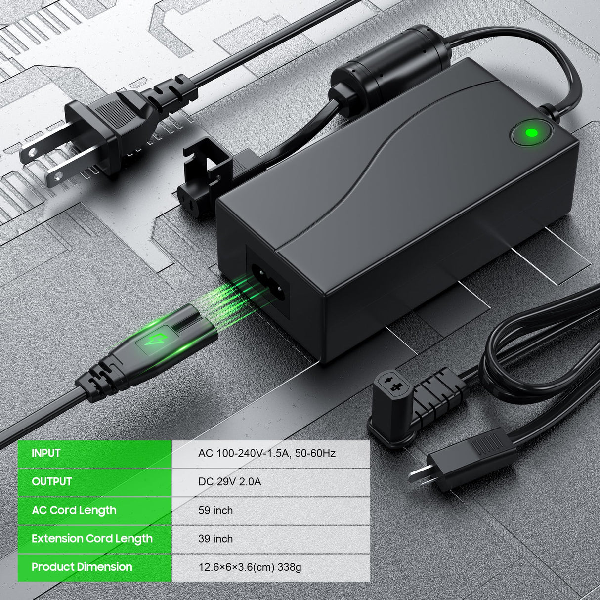 Universal Electric Couch Power Recliner Adapter 29V 2A Power Supply Transformer,Replacement Cl2902-A Power Cord for Recliner Lift Chair Plugs Reclining Sofa Charger,AC/DC Switching Cable,Fit Lazy Boy sevkumz