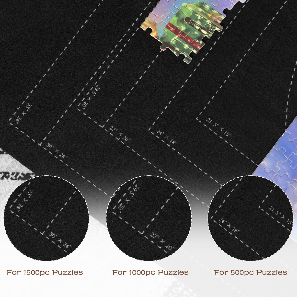 Lavievert 1500 Piece Jigsaw Puzzle Mat Roll Up with Unique Auxiliary Line Design, Portable Puzzle Board for Adults & Kids, Non-Slip Puzzle Keeper Storage Saver for 1500 1000 500 Piece Puzzles LAVIEVERT