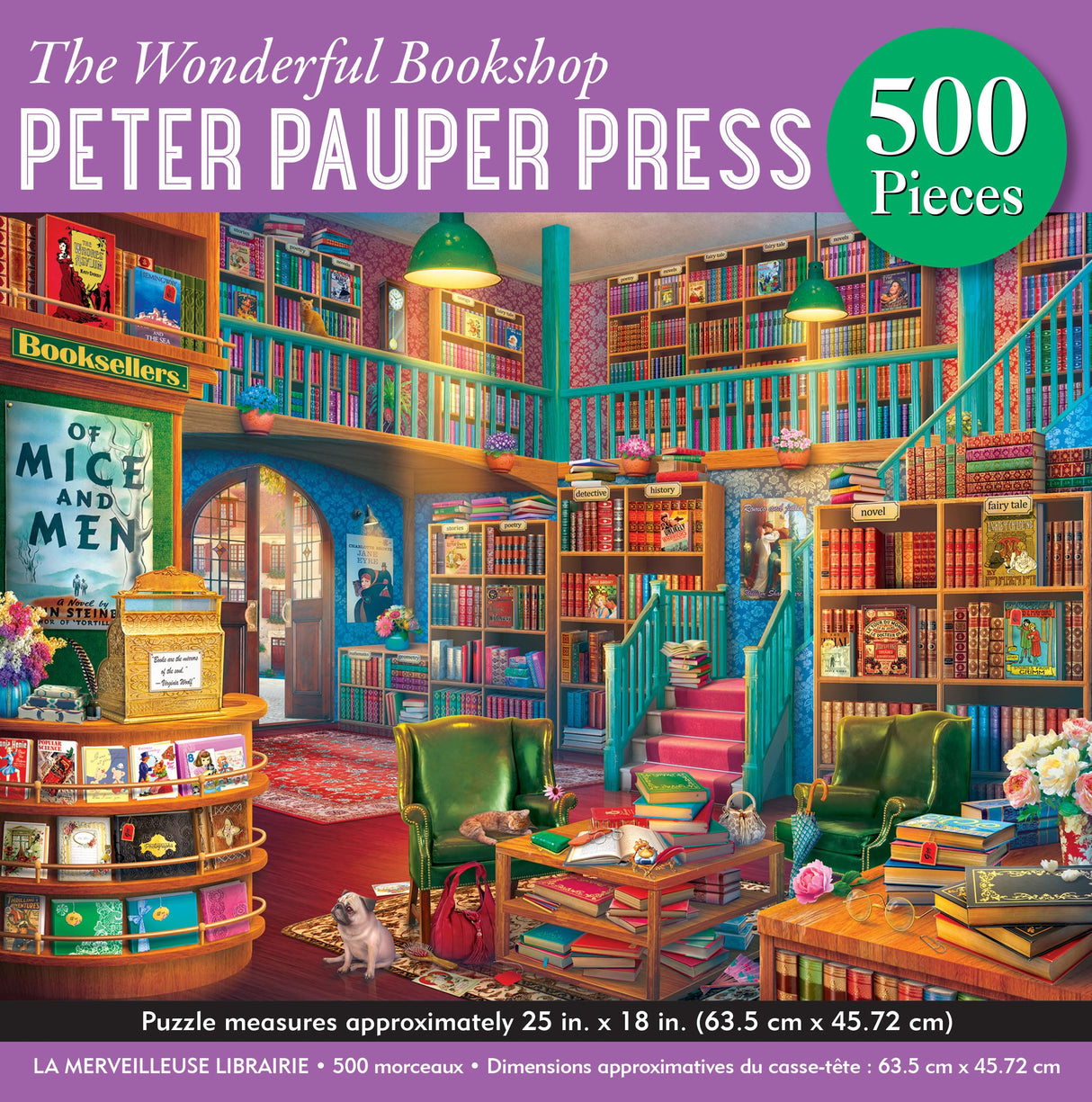 The Wonderful Bookshop 500-Piece Jigsaw Puzzle PETER PAUPER PRESS