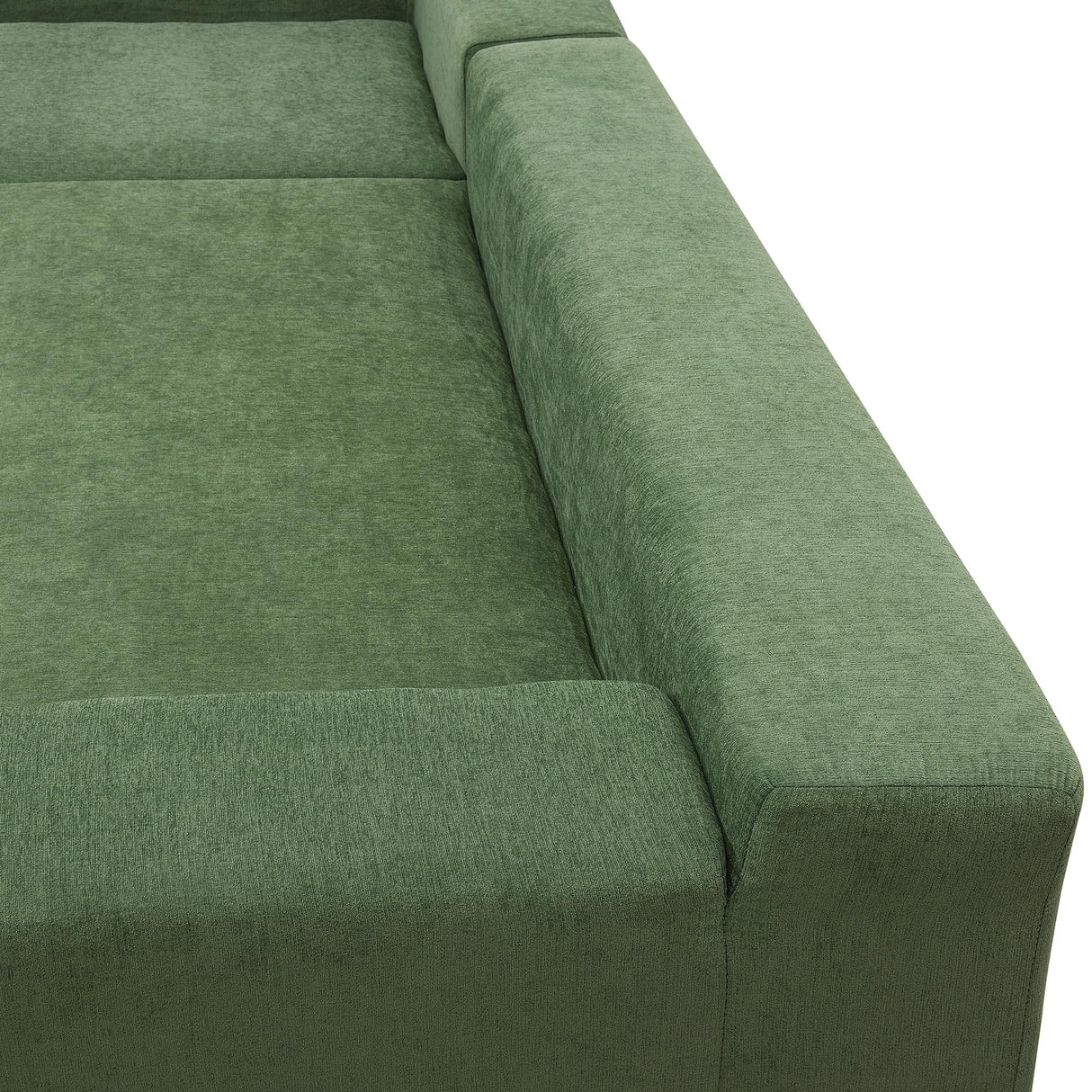 P PURLOVE Modern Sectional Sofas for Living Room, Modular L-Shape Couch, Upholstered Sleeper Sofa for Bedroom, Salon, 2 PC Free Combination, Green P PURLOVE