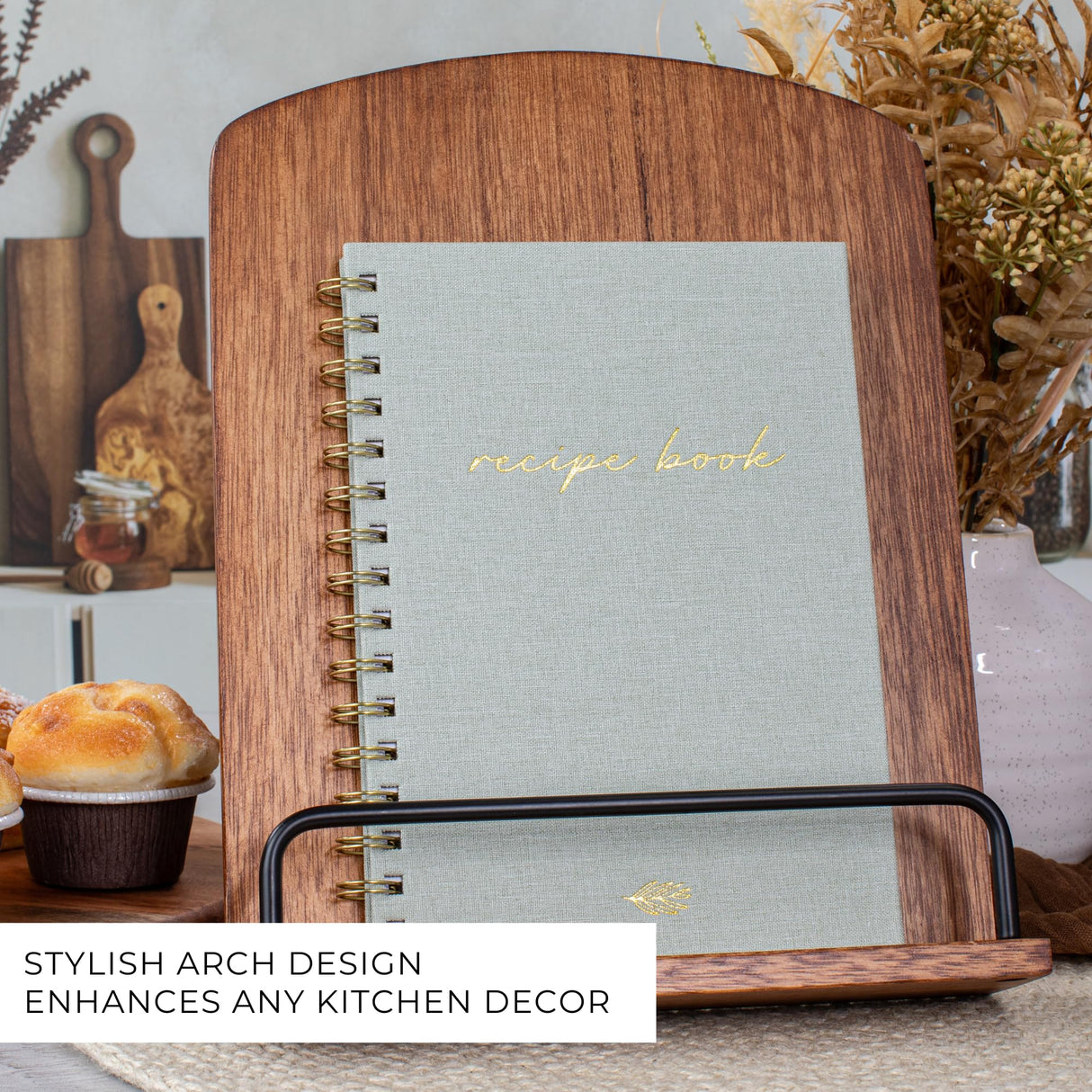 Beautiful Cookbook Stand for Your Kitchen Counter - Solid Wood Stand Easily Keeps Cook or Recipe Books Open for Convenient Cooking - Perfectly Fits Your iPad/Tablet and Enhances Any Kitchen Decor ZICOTO