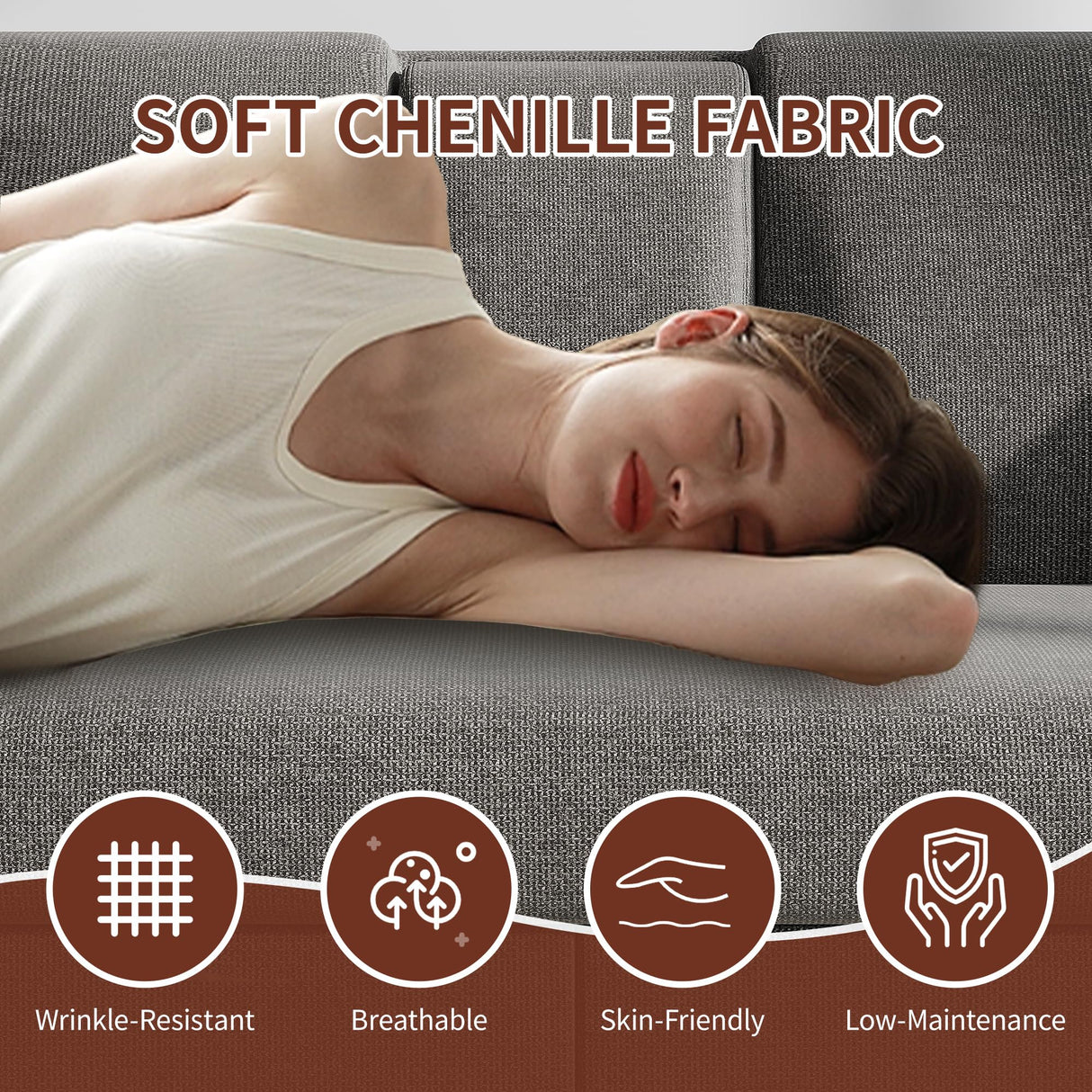 Maupvit 75” Loveseat Sofa with 2 Drawers, USB & Type-C Charging Port, Comfortable Linen Living Room Couch with Small Table Board, Upholstered Small Settee Fits Bedroom, Office, Grey Maupvit