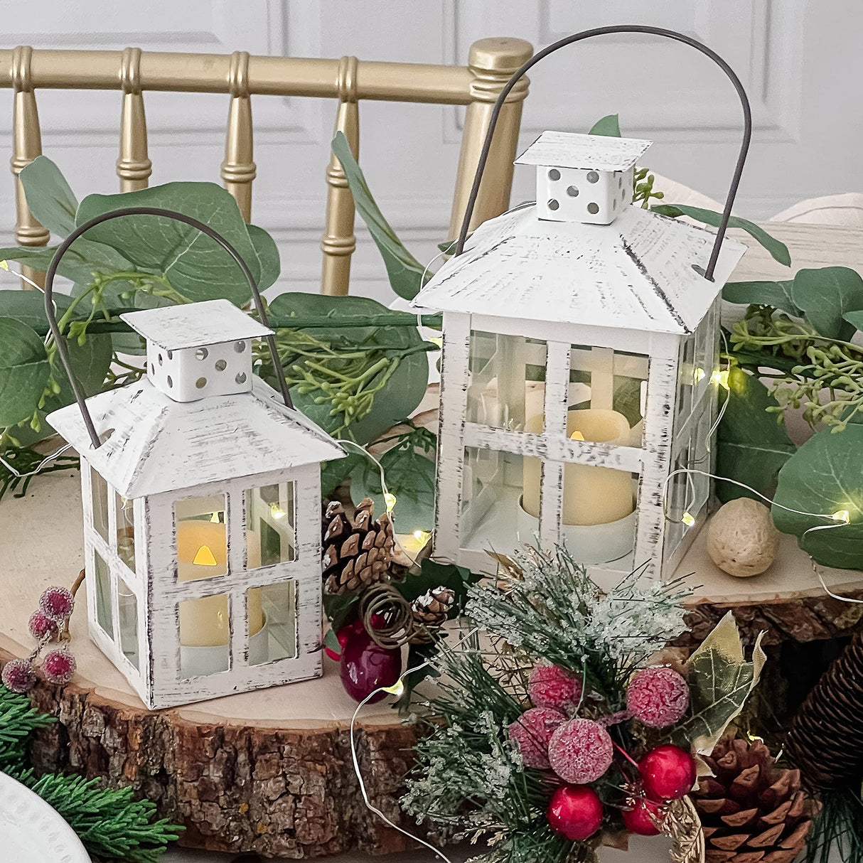 Kate Aspen Rustic Farmhouse Decor White Candle Holder Lantern Decorative (5 Inch), Wedding Decoration, Centerpiece Table Decorations, Home Decor, Shelf Decor, Fireplace Lantern Kate Aspen