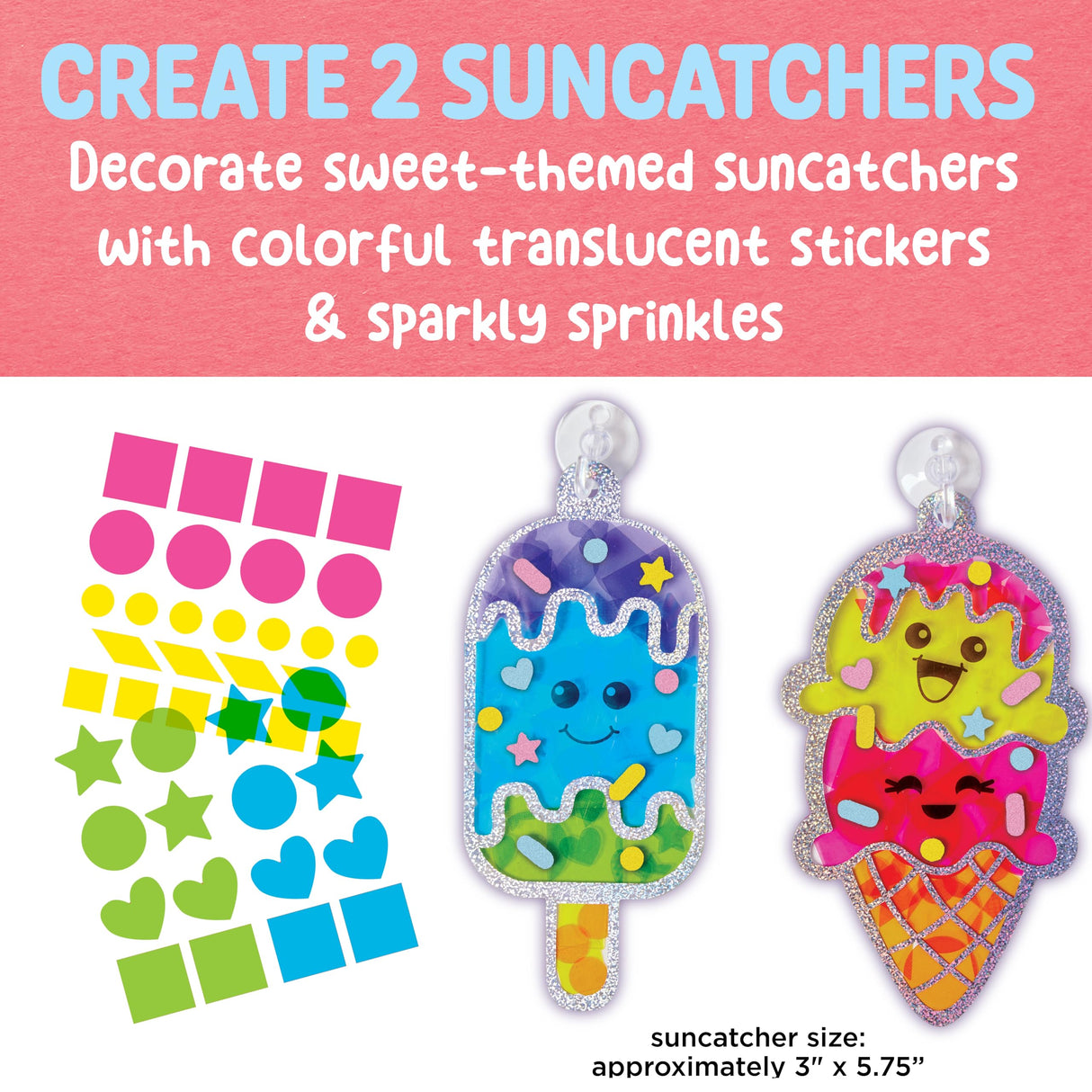 Creativity for Kids Sticker Sun Catchers Mini Craft Kit: Create 2 Suncatchers - Toddler Stocking Stuffers and Gifts Ages 3-4+, Arts & Crafts for Kids, Window Art for Kids Creativity for Kids