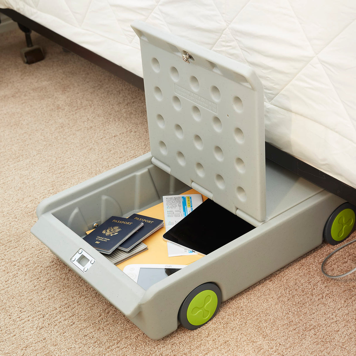 ECR4Kids Lock and Roll Personal Safe, Travel Lockbox, Grey ECR4Kids