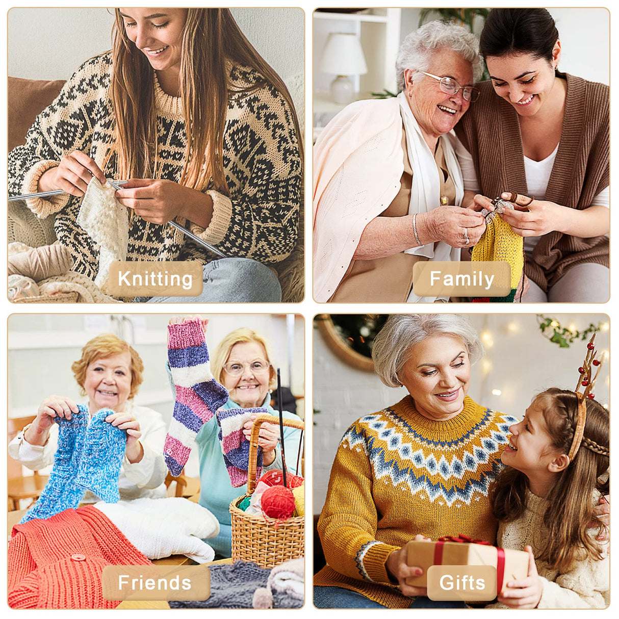 Aeelike 55pcs Double Pointed Knitting Needles - Short Knitting Needles Set Straight Knitting Needles Double Pointed for Beginners - 11 Sizes Stainless Steel Metal Knitting Needle Sets 2mm to 6.5mm Aeelike