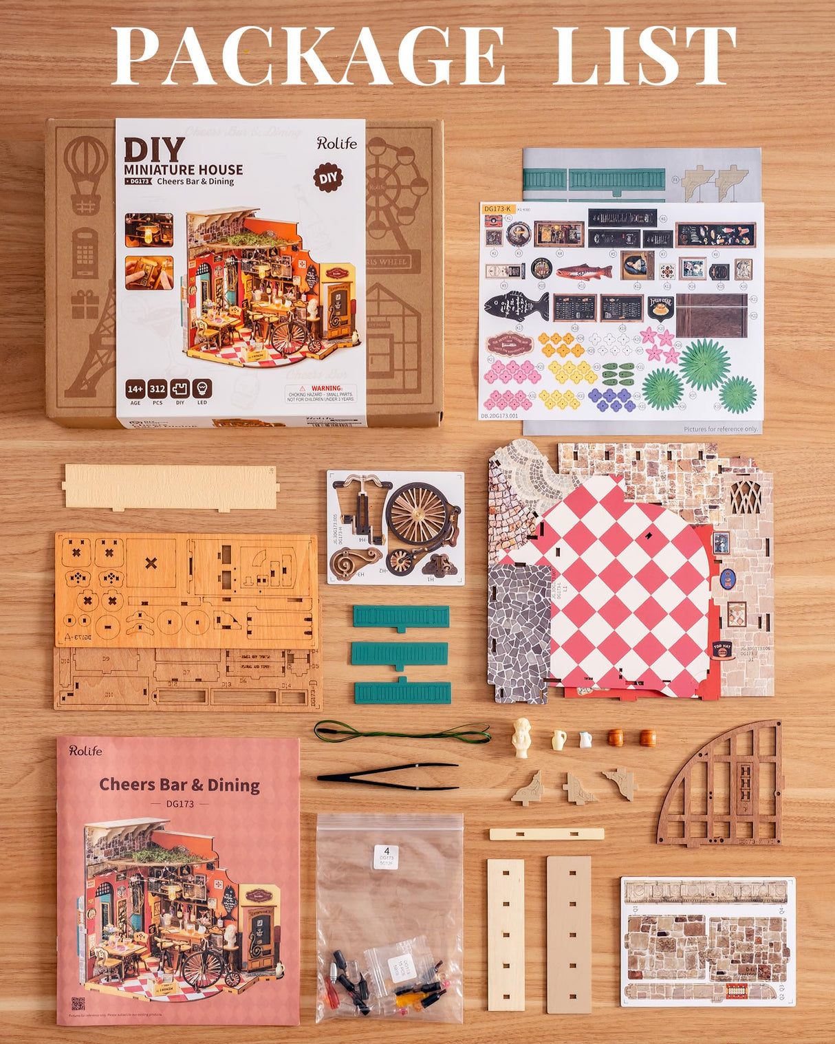 Rolife DIY Miniature House Kit Cheers Bar Dining, 3D Book Nook Bookshelf Decor for Adults, Mini Model House Kits, DIY Crafts Kit Halloween for Adults (Cheers Bar Dining) Rolife