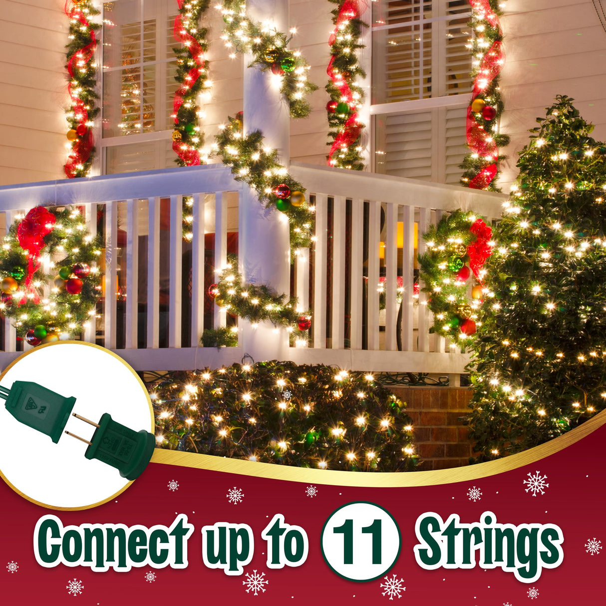 Clear Warm White Christmas Tree Lights - 6.3 ft String of 35 Incandescent Mini Bulbs Multifunctional Lighting Modes, for Decorative, Bedroom, Outdoor, Xmas Twinkle Lights with Green Wire Total 6.6 ft stargo