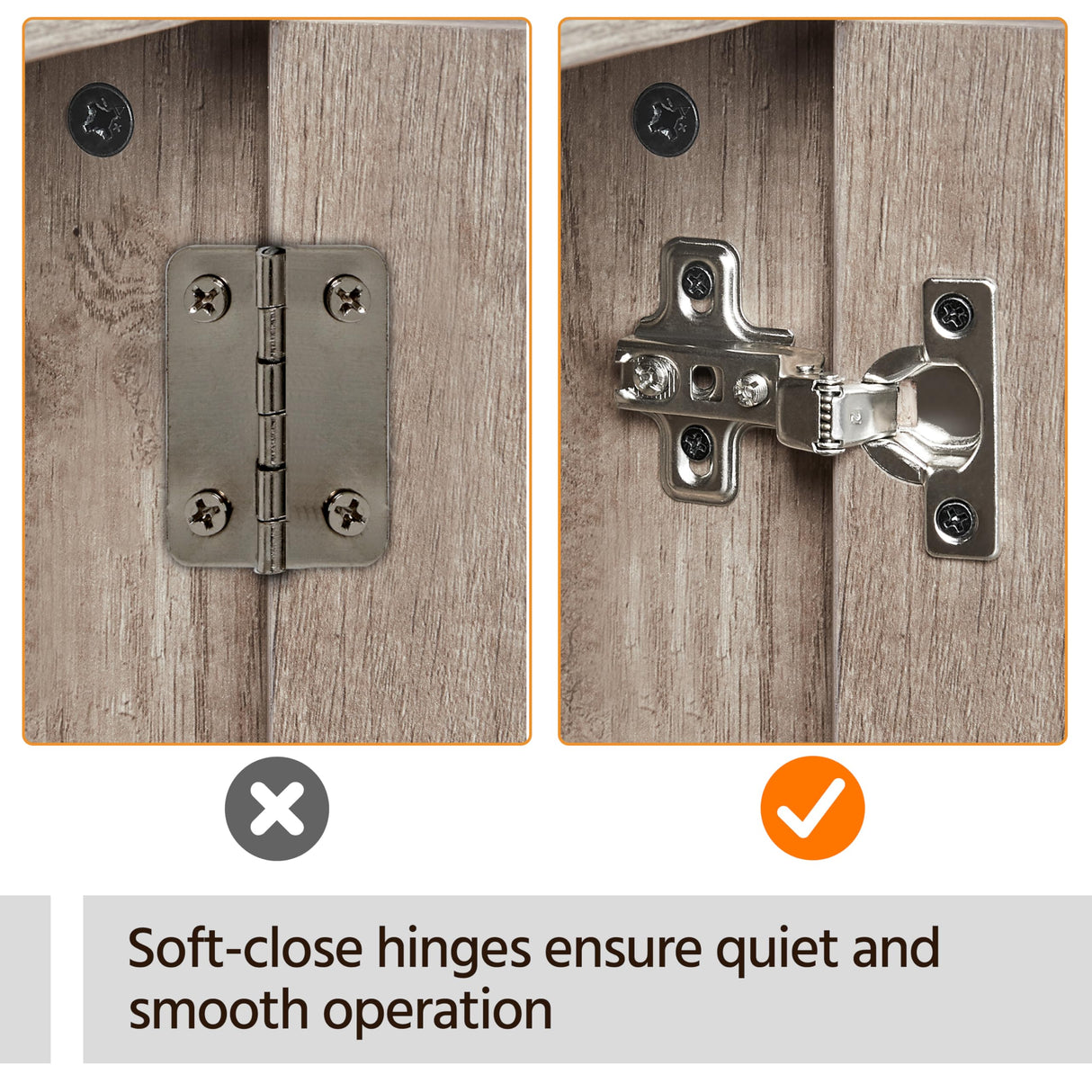 Yaheetech 4-Tier Kitchen Bakers Rack with Storage Cabinet and Hutch, Microwave Oven Stand Coffee Bar Pantry Cabinet with 8 S Hooks, Freestanding Kitchen Shelves Spice Rack, Gray Yaheetech