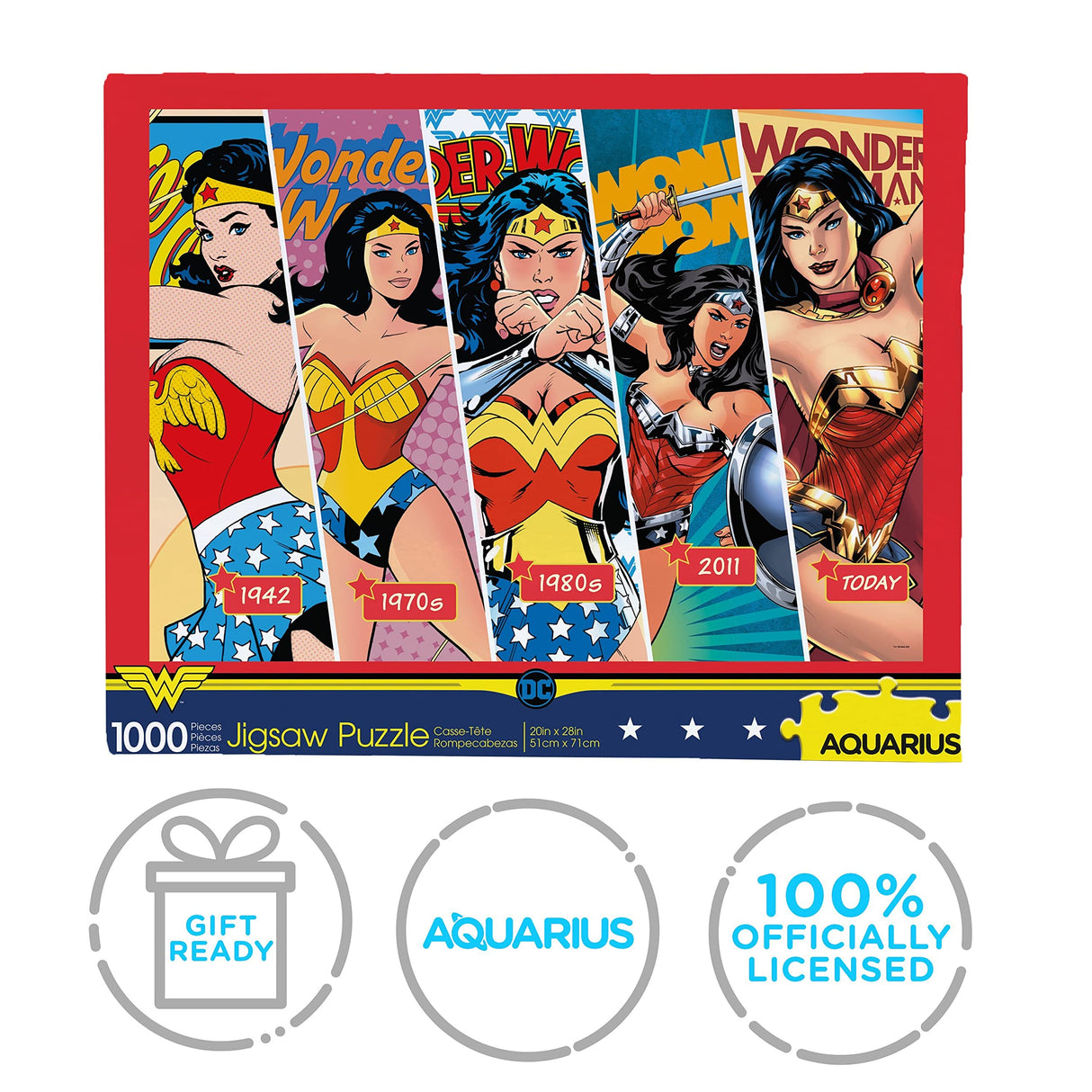 AQUARIUS DC Wonder Woman Puzzle (1000 Piece Jigsaw Puzzle) - Officially Licensed DC Comics Merchandise & Collectibles - Glare Free - Precision Fit - 20 x 28 Inches AQUARIUS