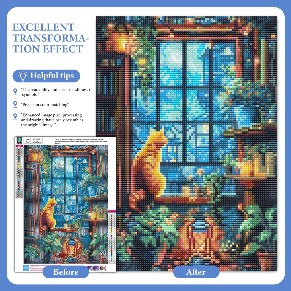 Diamond Art Kits for Adults Cat, 5D Window Landscape Diamond Painting Kits for Adults Beginners, DIY Potted Plant Full Round Dots Drill Gem Art Kit for Gift Home Wall Decor 12 x 16 Inch Camocin