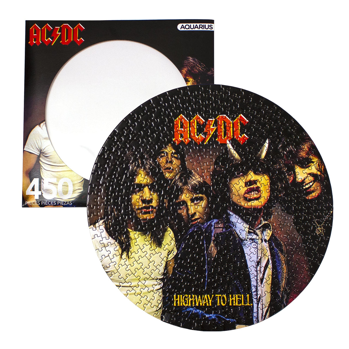AQUARIUS AC/DC Highway to Hell Record Disc Puzzle (450 Piece Jigsaw Puzzle) - Officially Licensed AC/DC Merchandise & Collectibles - Glare Free - Precision Fit - 12 x 12 Inches AQUARIUS