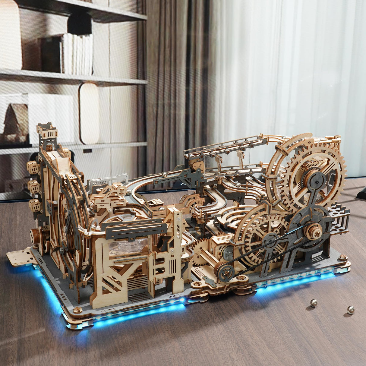 ROBOTIME 3D Puzzle - Combination Set Marble Tracks - Motorized Marble Spaceport LGC01+Marble Night City LGA01+Link Pack LG01 - Engineering Gift Choice ROBOTIME