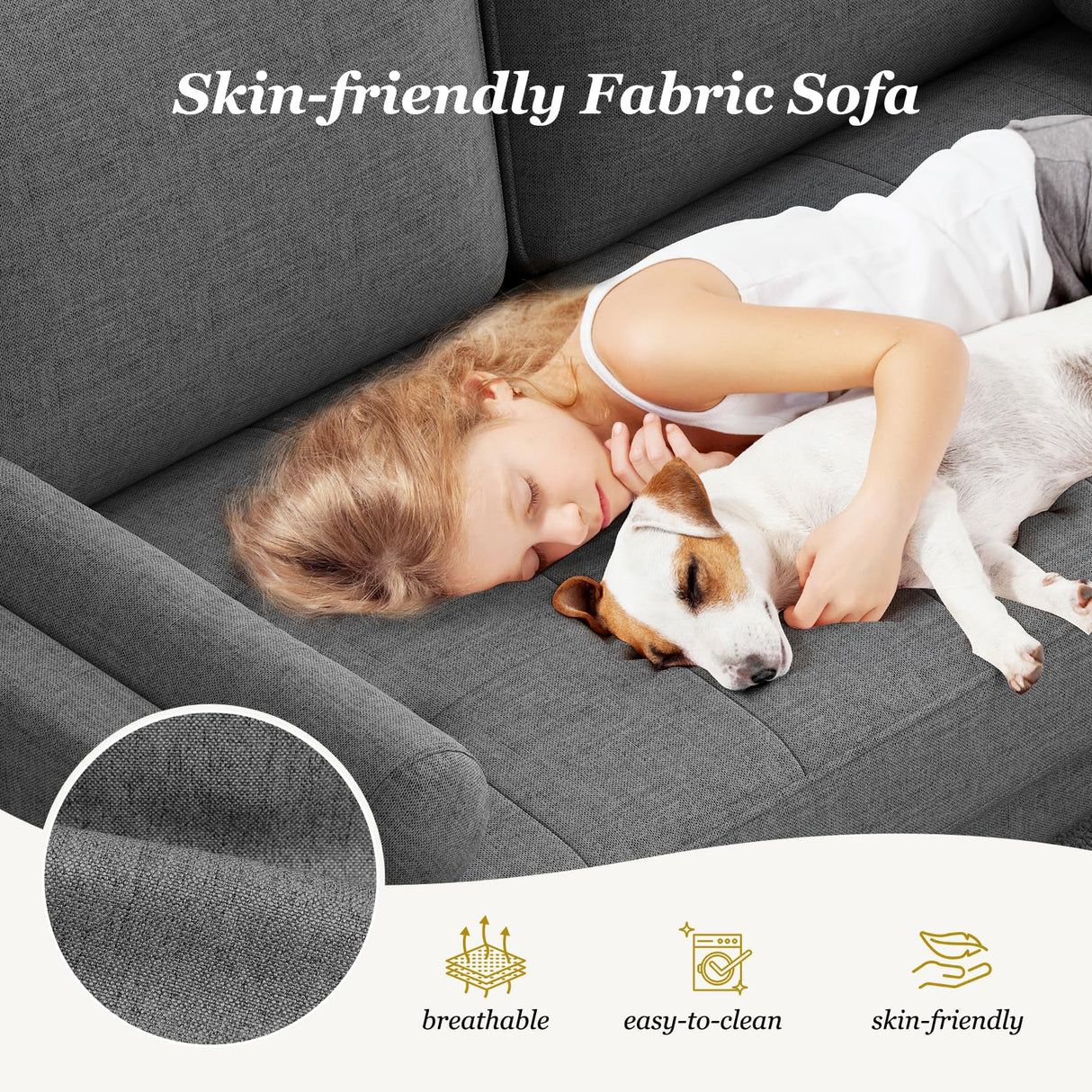 Loveseat Sofa with Solid Wood Legs, 48" Small Couches for Small Spaces, Love Seat for Living Room, Bedroom, Easy Assembly Mid Century Modern Couch with Throw Pillow for Apartment, Grey Vesgantti