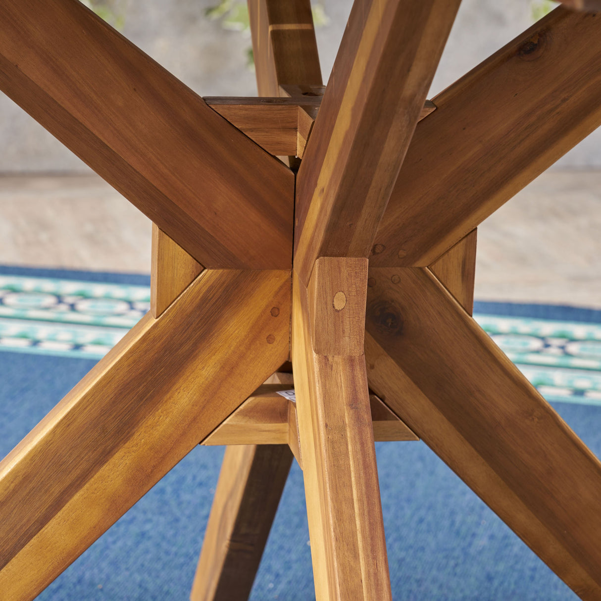 Christopher Knight Home Jordan Outdoor 5 Piece Acacia Wood Dining Set, Teak Finish/Green Christopher Knight Home