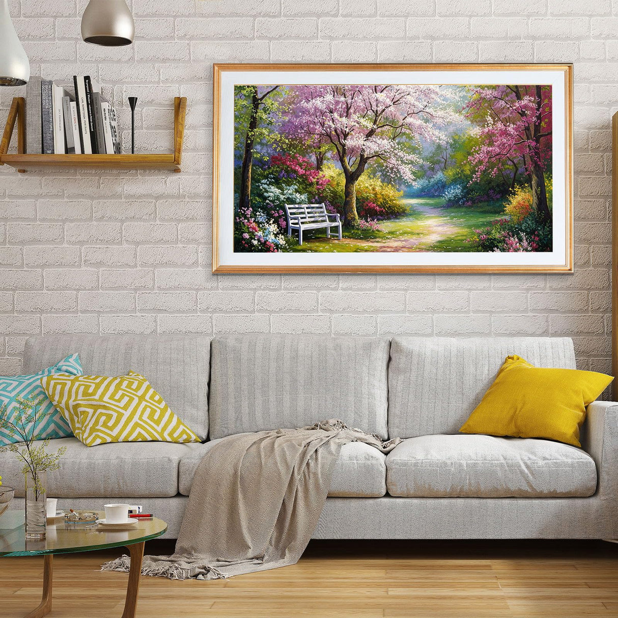 JOOZ Flowers Diamond Painting Kits for Adults 5D Large Landscape Diamond Painting Kit for Adults Full Drill Trees Diamond Painting Kits Gem Art Kits for Home Wall Decor 27.5x15.7Inch JOOZ