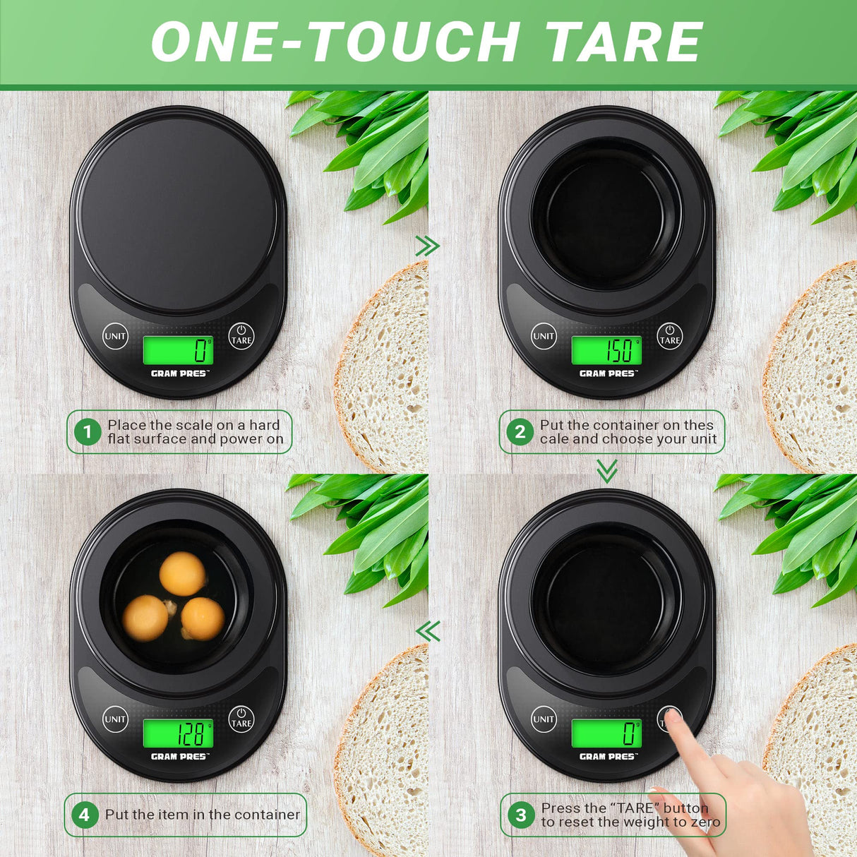 GRAM PRES Food Kitchen Scale Digital Weight Grams and Oz with IPX6 Waterproof,Professional Digital Kitchen Food Scale 11lb/0.01oz with LCD Display for Weight Loss Dieting Baking Cooking GRAM PRES