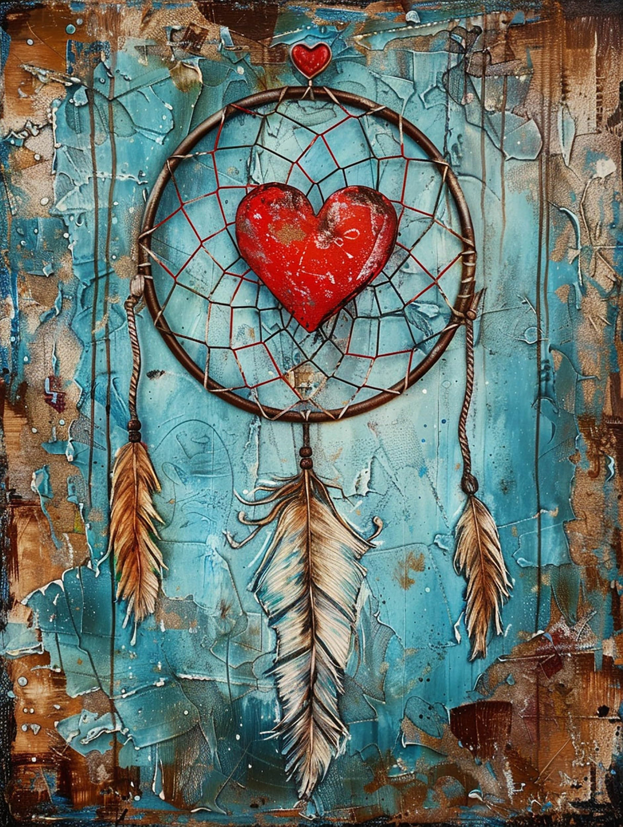 SKRYUIE 5D Dreamcatcher Diamond Painting Kits - DIY Diamond Art Kits for Adults Love, Full Round Drill - Crystal Cross Stitch - Adults Craft for Wall & Office Decor - 12x16 Inch q15 SKRYUIE