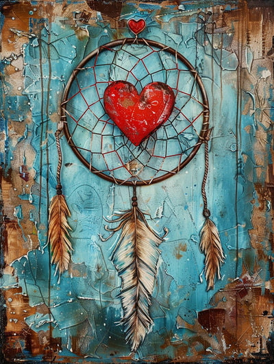 SKRYUIE 5D Dreamcatcher Diamond Painting Kits - DIY Diamond Art Kits for Adults Love, Full Round Drill - Crystal Cross Stitch - Adults Craft for Wall & Office Decor - 12x16 Inch q15