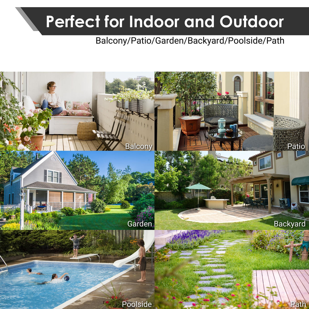 PrimeZone 27 PCS Plastic Interlocking Patio Deck Tiles - 12" x 12" Waterproof Indoor Outdoor Flooring, Patio Floor Decking for Balcony, Backyard, Garden & Poolside, All Weather Use, Dark Grey PrimeZone