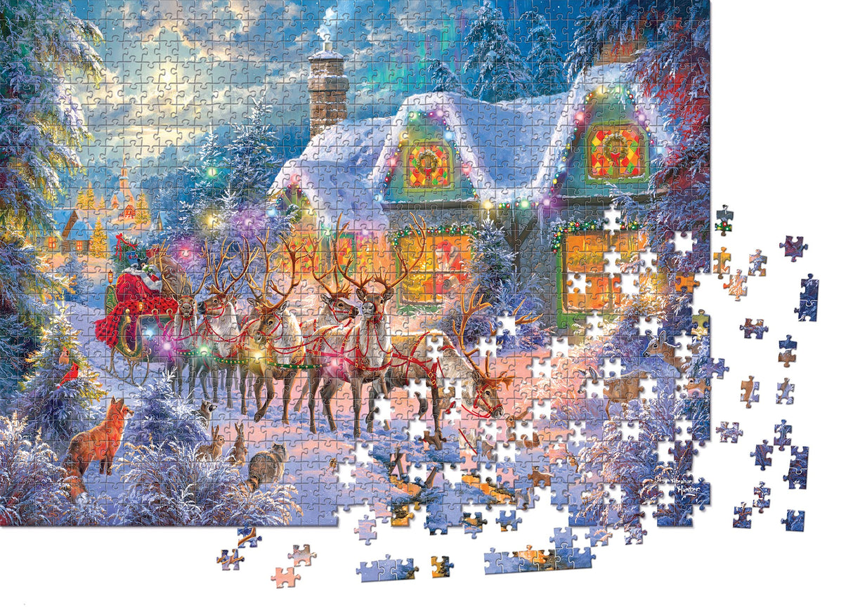 RoseArt - Abraham Hunter Light Up - Christmas Magic - 500 Piece Jigsaw Puzzle for Adults RoseArt