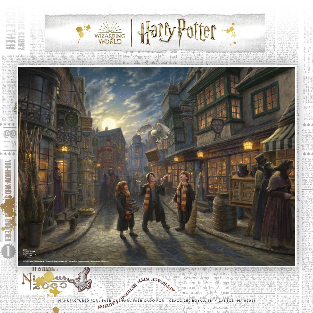 Ceaco - Thomas Kinkade - Harry Potter - Wizarding World - Diagon Alley - 1000 Piece Jigsaw Puzzle Ceaco
