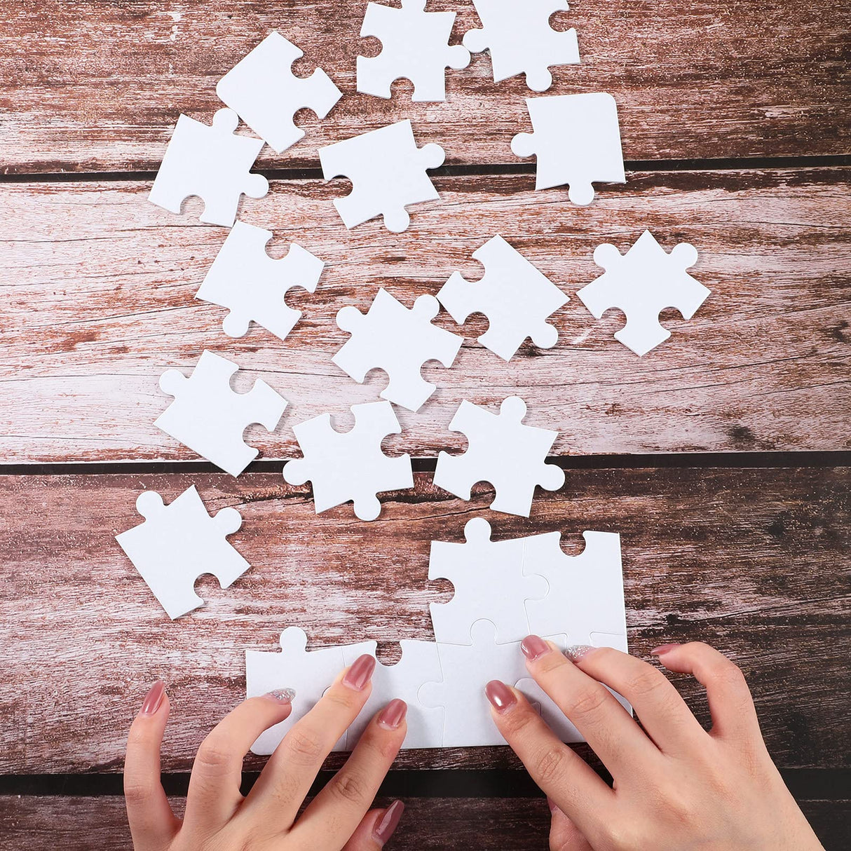 13 Sheets Blank Puzzles Blank White Jigsaw Puzzles Sublimation Puzzle Craft for Boys Girls Decoration, DIY Invite, Photo Heat Transfer, 20 Pieces, 7.87 x 5.51 Inch Gejoy