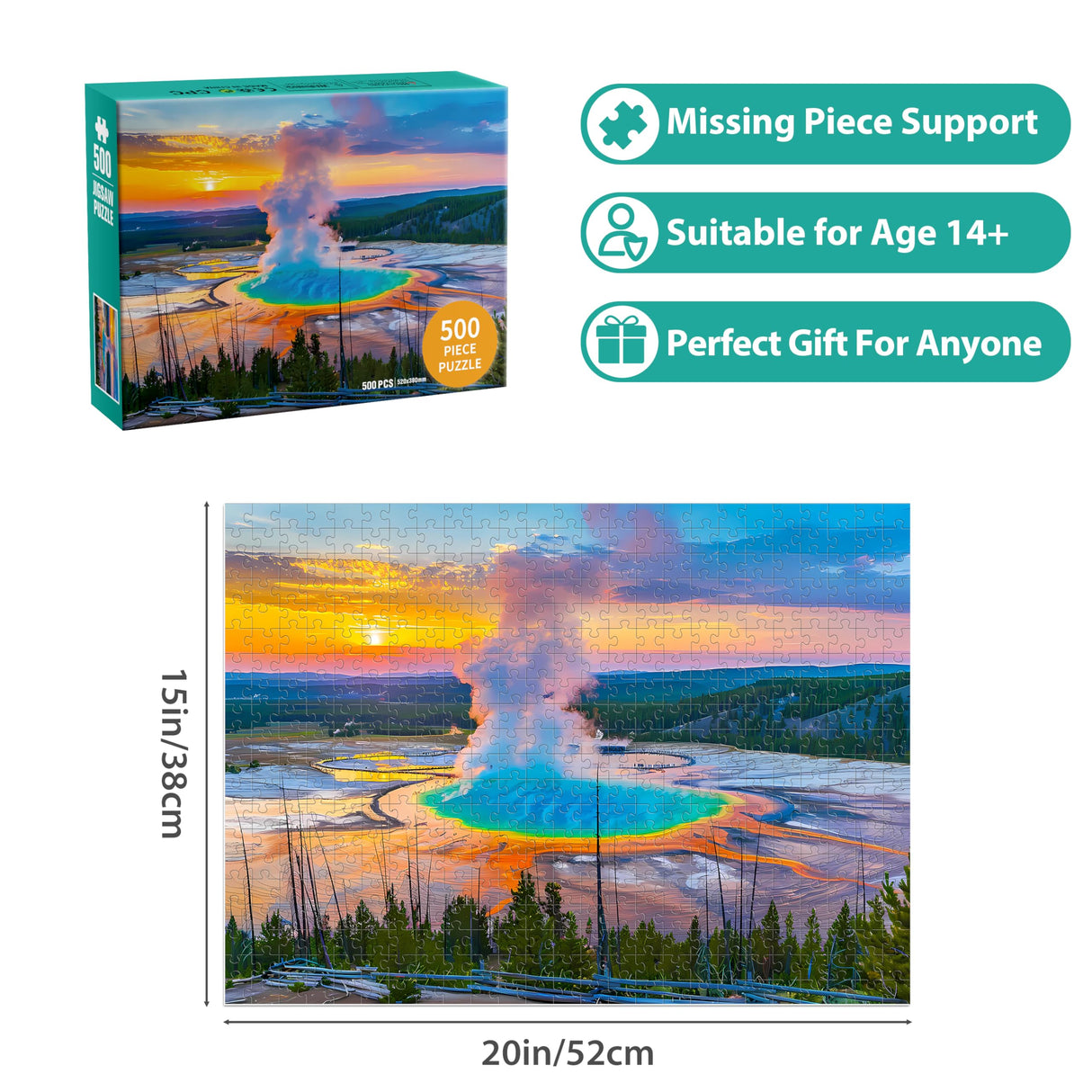 Jigsaw Puzzles for Adults 500 Pieces Puzzle National Parks Interlock Perfectly Letter on Back No Dust, Landscape Puzzle Home Decor Toy Gift for Teens Men Women Seniors Nature Jigsaw Puzzles Scenery Jeacirio