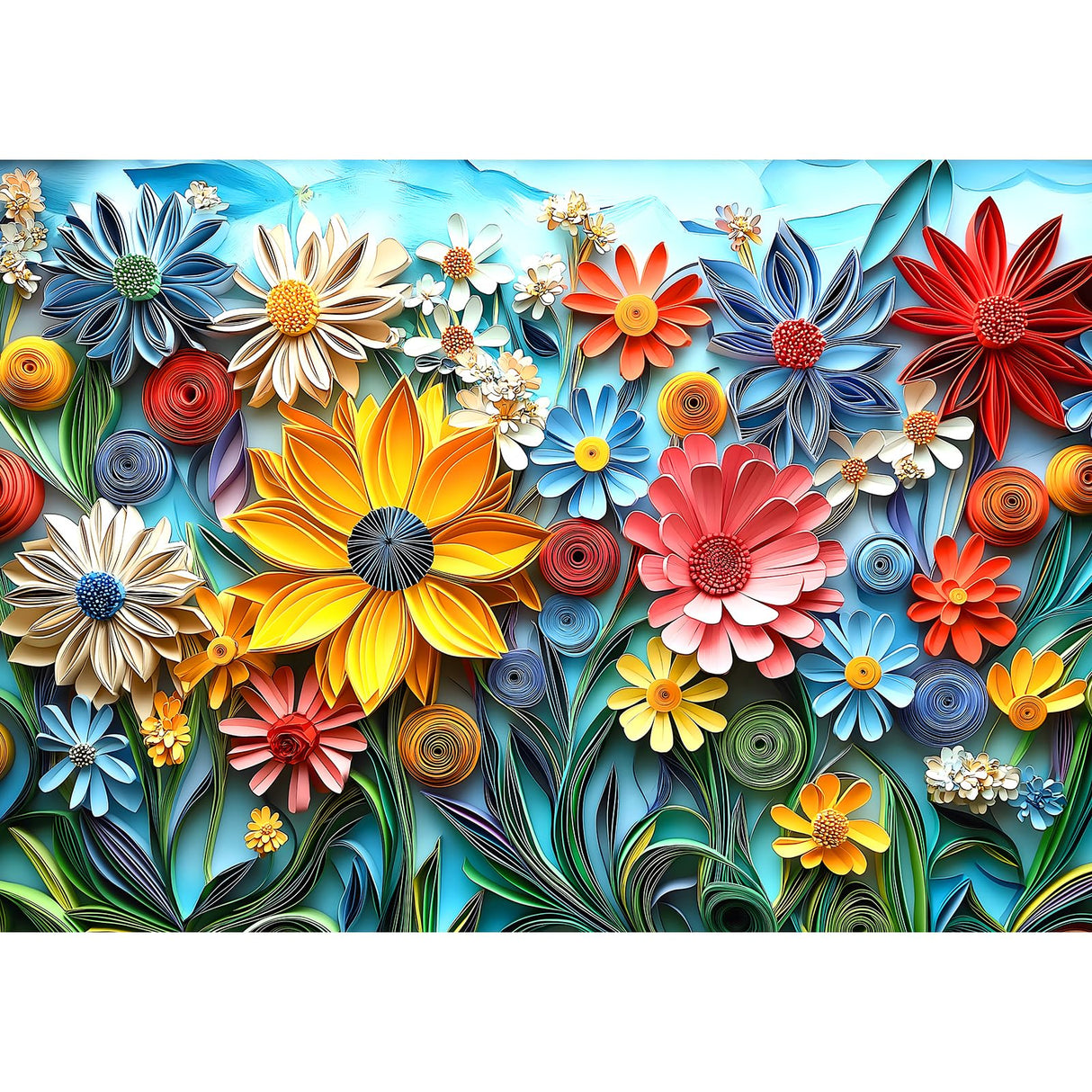 MINIWAN Puzzles for Adults 1000 Pieces Colorful Flower 1000 Pieces Jigsaw Puzzle for Adults Challenging Art Paper Puzzle Impossible Difficult Plant Jigsaw Puzzles for Adults MINIWAN