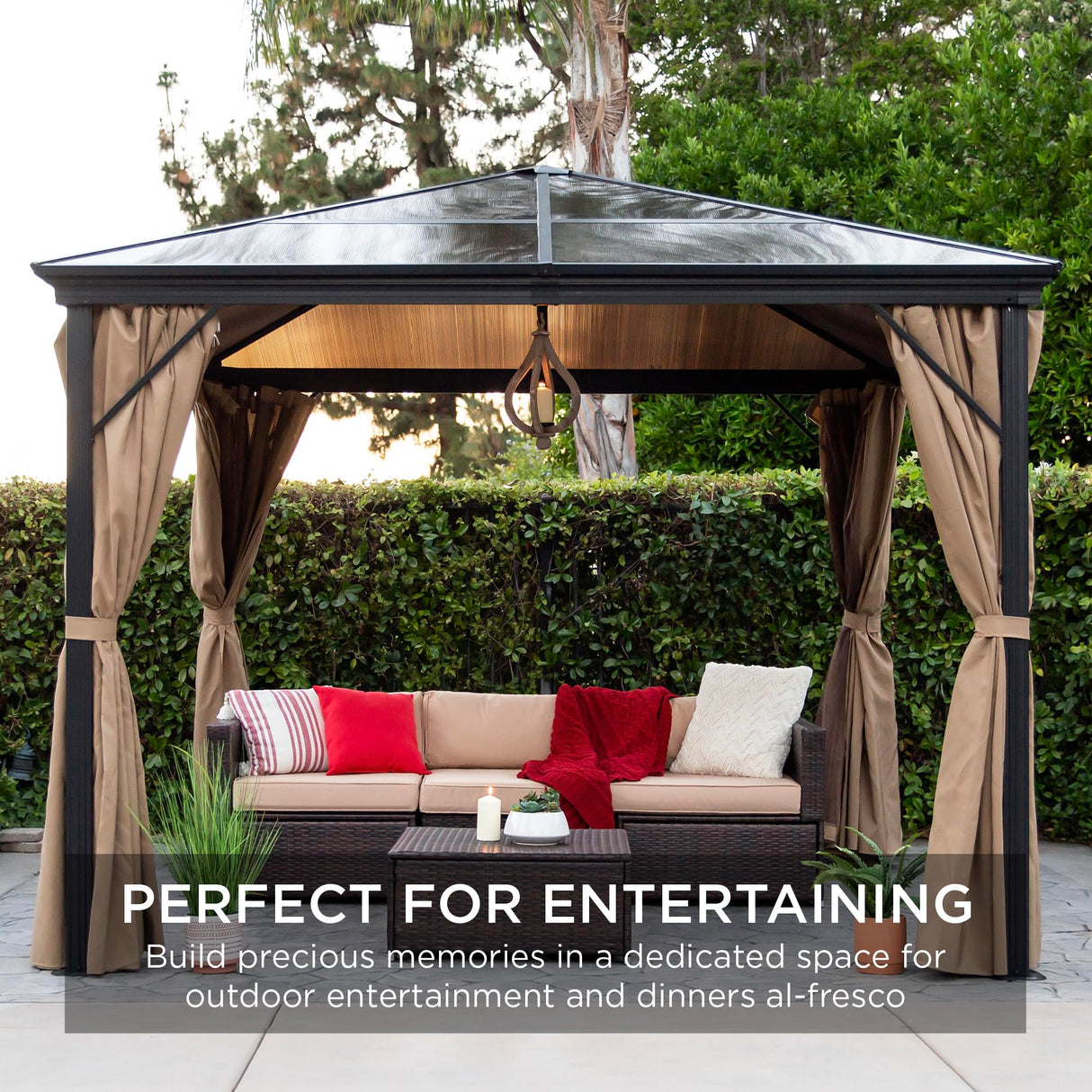 Best Choice Products 10x10ft Hardtop Gazebo, Outdoor Aluminum Canopy for Backyard, Patio, Garden w/Side Curtains, Mosquito Netting, Zippered Door Best Choice Products