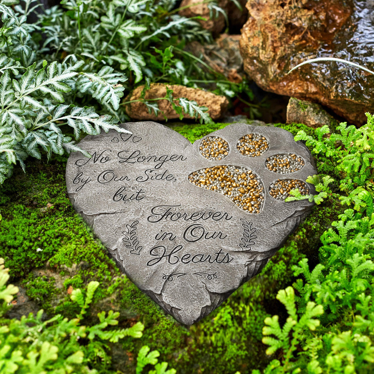 OBSI Dog Memorial Gifts for Loss of Dog Sympathy Gift - Rainbow Bridge Dog Memorial Stone for Remembrance Dog Passing Away Sympathy Gifts - Thoughtful Pet Loss Gifts - Gray OBSI