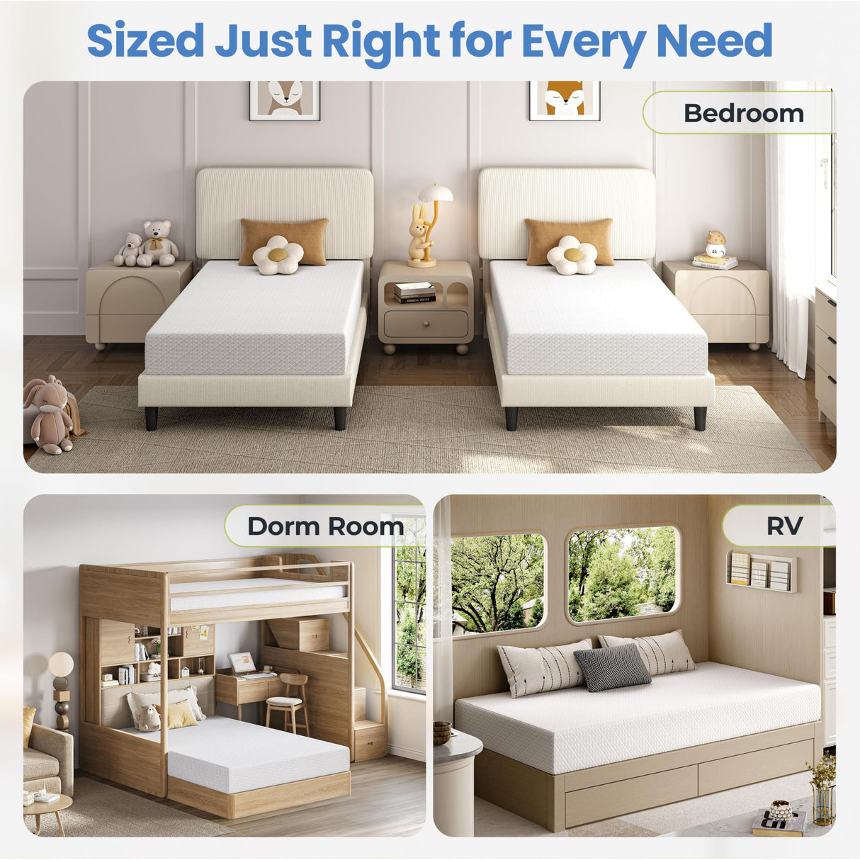 Yaheetech 12 Inch Twin Mattress 3 Foam Layer Cooling Gel Memory Foam Mattresses, Green Tea for Fresher Sleep, Medium Firm, CertiPUR-US Certified, No Fiberglass, Twin Size Mattress in a Box Yaheetech