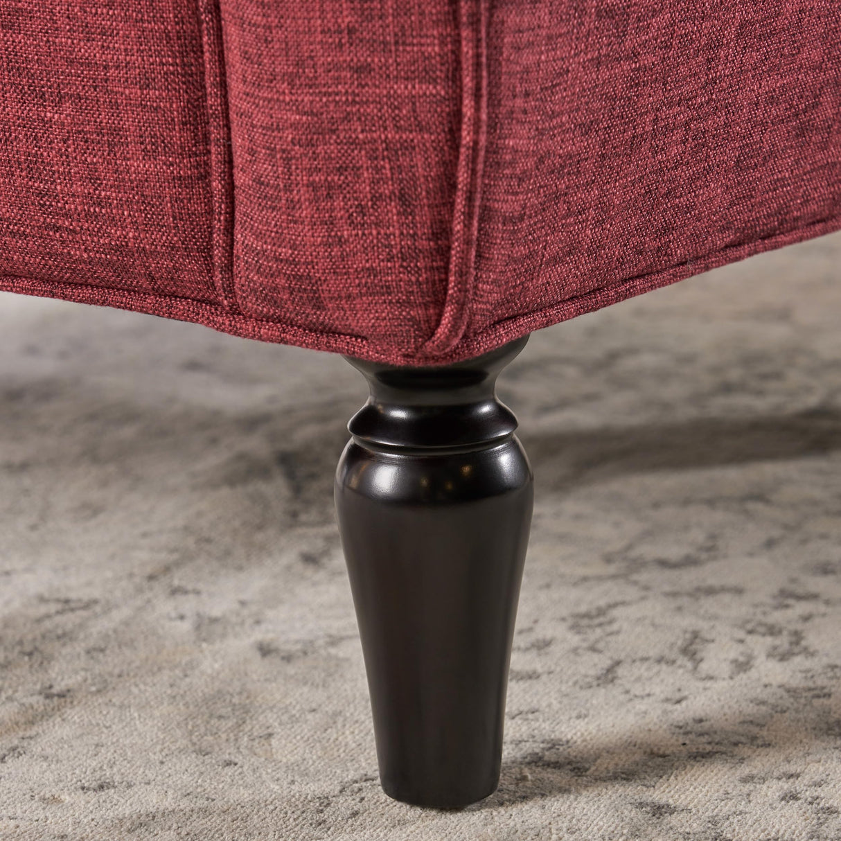 TREATLIFE HOME Traditionally-Inspired Armchair with Tweed Upholstery and Polished Legs, Retro Design, Red TREATLIFE HOME