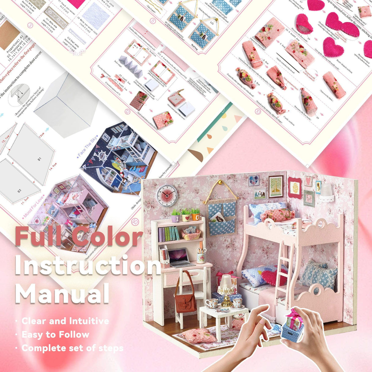 Flever Dollhouse Miniature DIY House Kit Creative Room with Furniture and Cover for Romantic Artwork Gift(Mood for Love) Flever