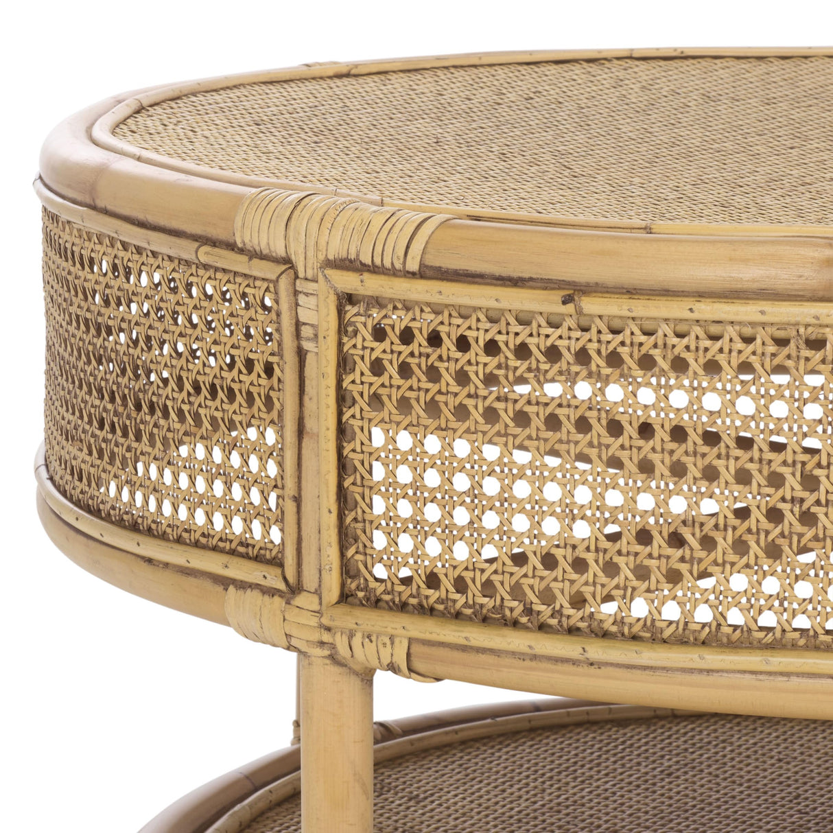 SAFAVIEH Home Collection - Arvid Honey Brown Wash Rattan Coffee Table, Round Boho Coastal Design, Fully Assembled (COF6512B)