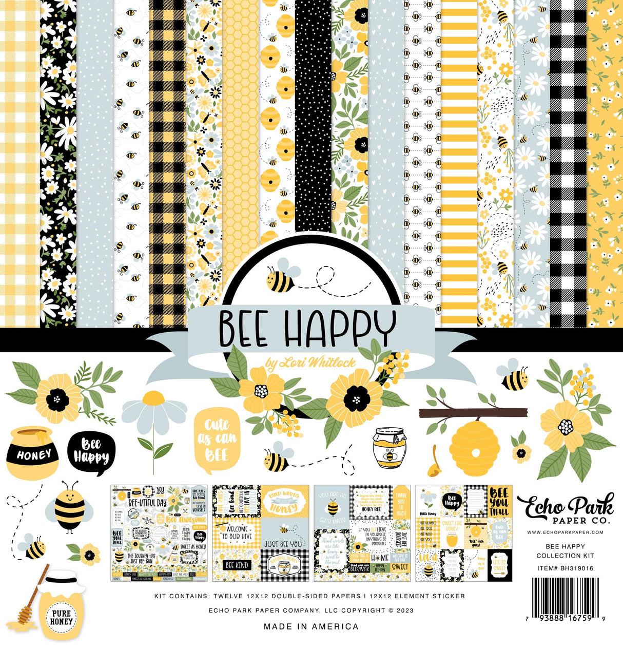Echo Park Collection Kit 12"X12" - Bee Happy Echo Park Paper