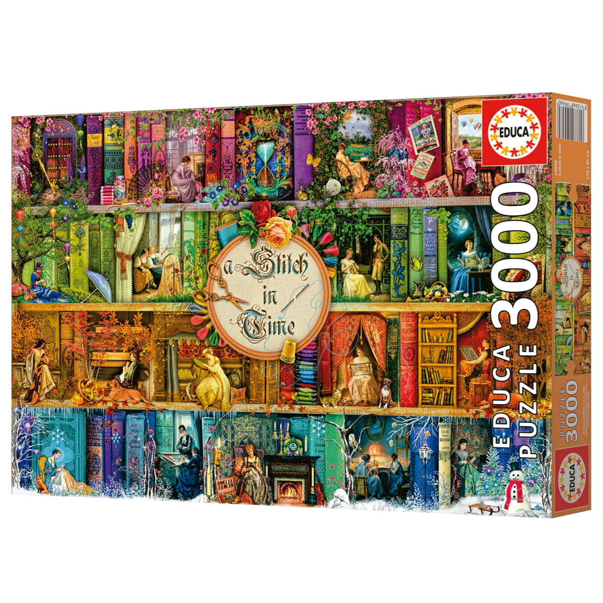 Educa - A Stitch in Time - 3000 Piece Jigsaw Puzzle - Puzzle Glue Included - Completed Image Measures 47.24"x 37.79" - Ages 14+ (19946) Educa