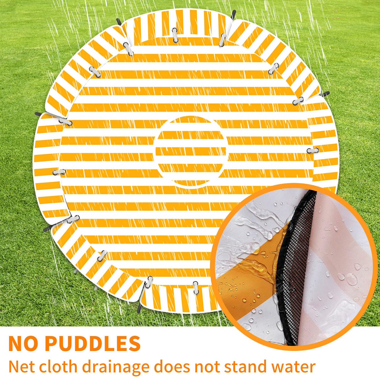 HMOCK Trampoline Shade Cover 16 Ft Round with Air Vent Anti-UV No Standing Water Suitable for 16Ft Round Trampoline Accessories 16ft Yellow HMOCK