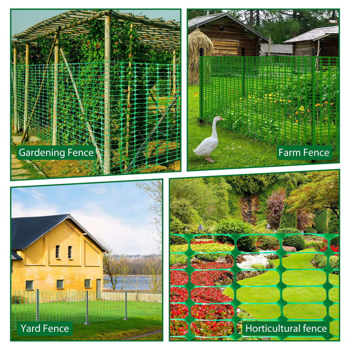 Safety Fence Plastic Mesh Fencing Roll,1 Roll with 25 Steel Stakes, Temporary Reusable Netting for Pool Fence, Garden, Construction ACTREY