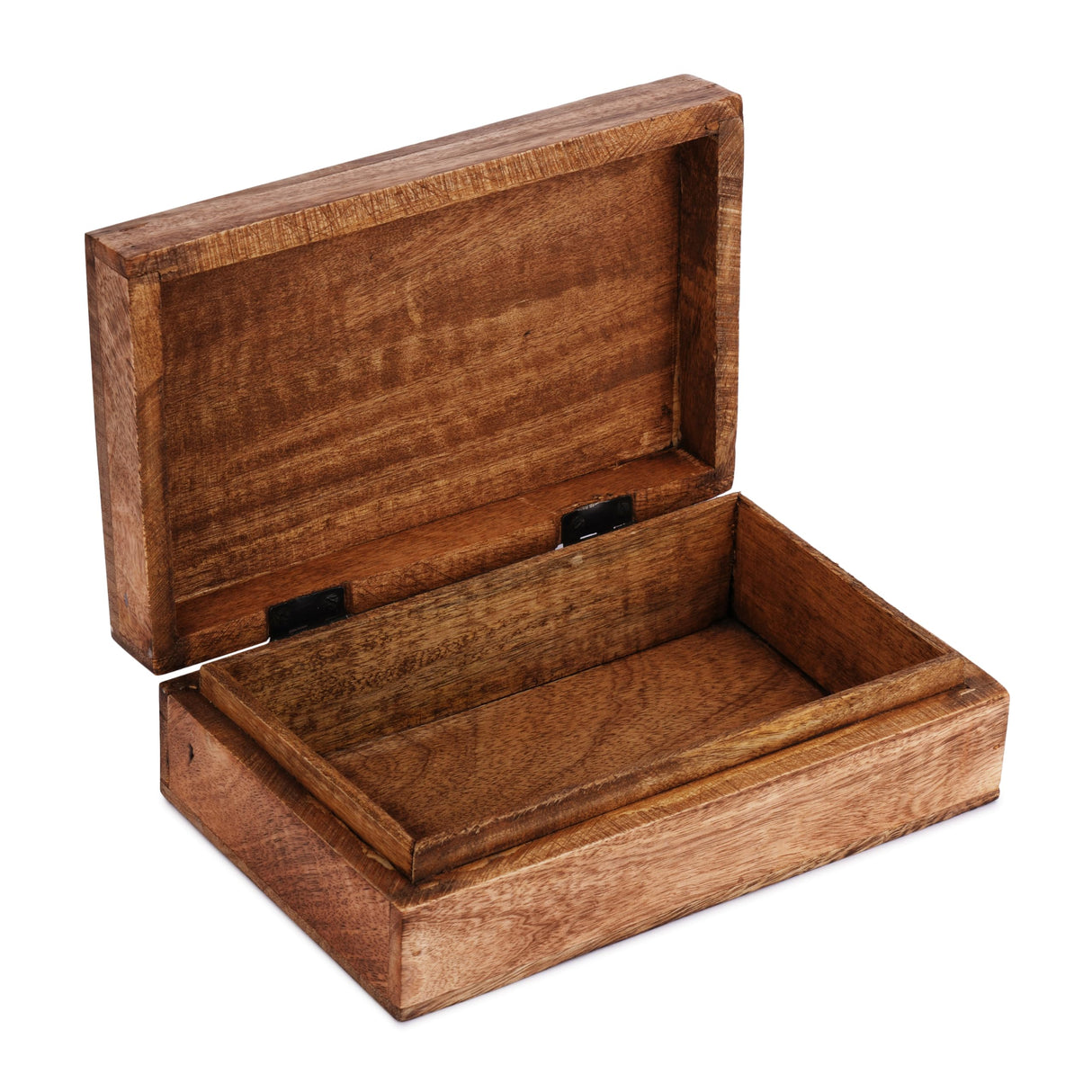 Ajuny Wooden Handcrafted Decorative Jewelry Storage Box Buddha Tree Design White Multipurpose Treasure Chest Organizer Travel Keepsake Trinket Holder Watch Box Gifts 8x5 Inch Ajuny