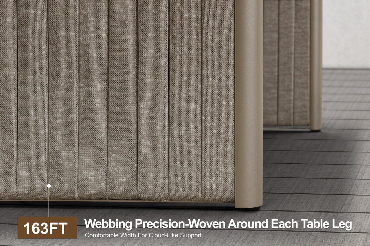 PURPLE LEAF 15 Pieces Outdoor Dining Table Set Modern Extra Large Weather-Resistant Conversation Set Pillows Included for Outdoor Garden Beige PURPLE LEAF