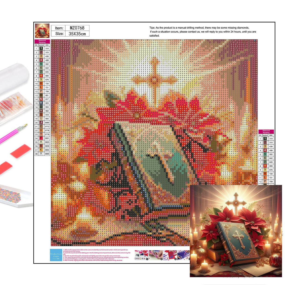 Axquilon Christmas Diamond Art Kits for Adults - Bibble Diamond Painting Kits for Adults, 5D Round Full Drill DIY Christmas Gem Art Paint by Diamonds 14x14 inch Axquilon