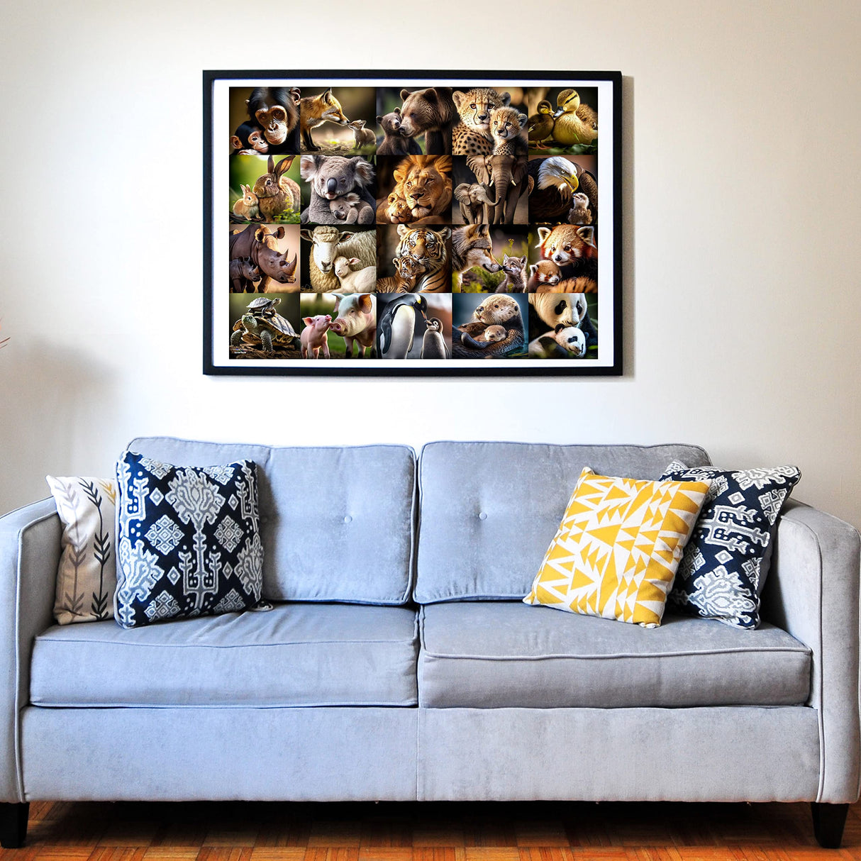 Think2Master Animal Families 250 Pieces Jigsaw Puzzle Featuring heartwarming Parent and Child Pairs. Fun Toy for Kids, School & Families. Great Gift for Boys & Girls Ages 8+. Size: 14.2” X 19.3” THINK2MASTER