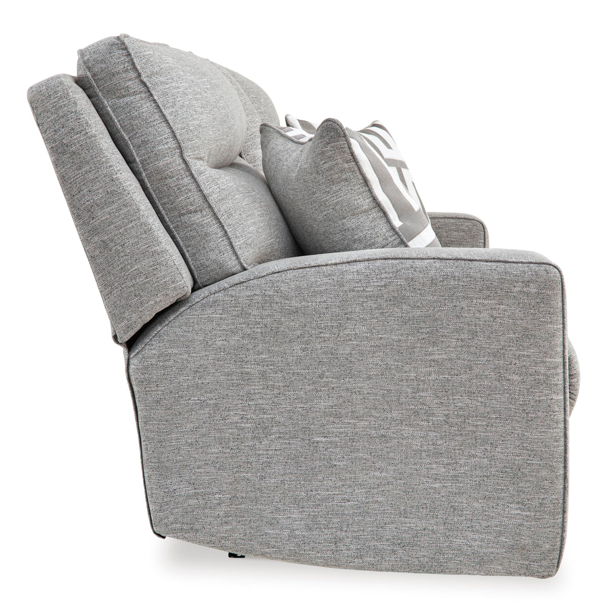 Signature Design by Ashley Biscoe Casual UV Resistant Power Reclining Loveseat with Console, Adjustable Headrest and USB Ports, Light Gray Signature Design by Ashley